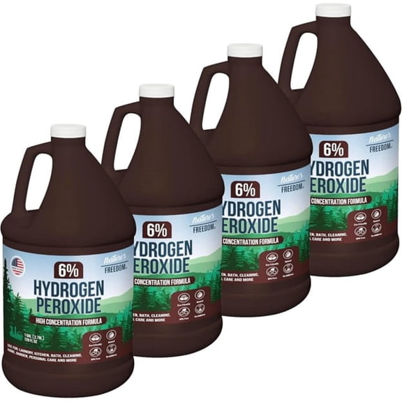 Nature's Freedom 6% Hydrogen Peroxide Concentrate, Food Grade Household Cleaner, 4 Gallons