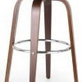 thumbnail image 6 of GDF Studio Candler Mid Century Modern Faux Leather and Wood 30 Inch Swivel Barstool, Dark Brown and Walnut, 6 of 9