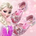 thumbnail image 2 of Sandalias de Disney para niñas, zapatos de princesa Elsa Frozen 2, zapatos de cristal para niñas pequeñas, zapatos de tacón alto para niños, zapatos de princesa para pasarela, 25 plantillas de 16,5 CM Gao Jinjia LED, 2 of 2