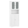thumbnail image 1 of Costway 64.5" Tall Bathroom Cabinet with Tempered Glass Doors Adjustable Shelves White, 1 of 1
