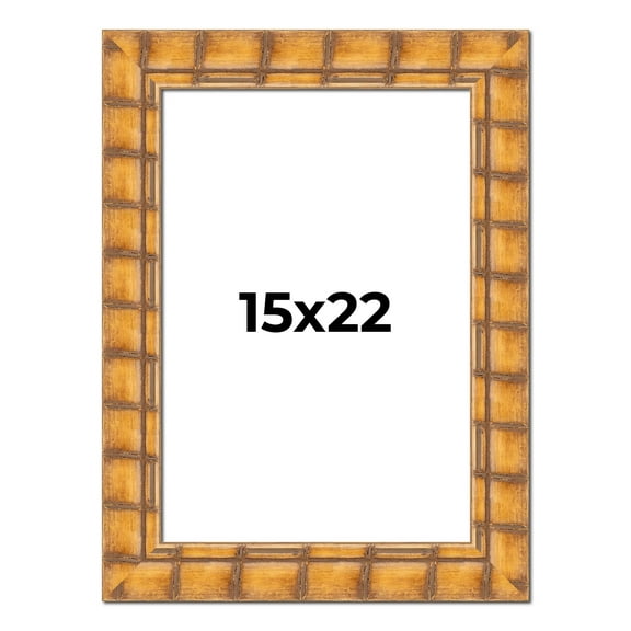 15x22 Frame Beige Real Wood Picture Frame Width 3 inches | Interior Frame Depth 0.5 inches |