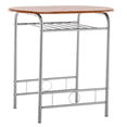 thumbnail image 3 of Tcbosik 3-Piece Modern Dining Table Set, Space Saving Dinette Table Set, Small Table with Storage Shelf & 2 Chairs, Kitchen Table Set with Metal Frame for Breakfast Nook, Light Brown, 3 of 9