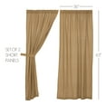 thumbnail image 5 of VHC Brands Burlap Solid Color Cotton Farmhouse Curtains Rod Pocket Tie Back(s) Panel Pair, Natural Tan, 5 of 7