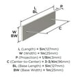 thumbnail image 5 of Amerock Ladera 3-3/4 inch (96mm) Center-to-Center Rectangle Satin Nickel Cabinet Pull Backplate, 5 of 5