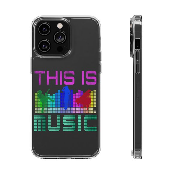 DistinctInk Clear Case for Apple iPhone 15 PRO (6.1" Screen) - This Is Music