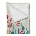 thumbnail image 2 of Botanical Soft Flannel Fleece Blanket, Doodle Ornamental Poppy Flower with Abstract Sketch Leaves and Grass Meadow Print, Cozy Plush for Indoor and Outdoor Use, 50" x 70", Multicolor, by Ambesonne, 2 of 5