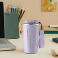 thumbnail image 4 of Kchsj Smart Insulated Stainless Steel Coffee Mug Travel Vacuum Tumbler with Temperature Display,510ml Leakproof Lid,Portable Carry Rope, Car Friendly, Hot & Cold, Easy Clean,Food Grade,Durable Purple, 4 of 5