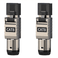 thumbnail image 1 of 2Pcs RJ45 Cat8 Ethernet Cable Connectors RJ45 Metal Tool Free Easy Termination Plug 2000MHz 40G LAN Cable 22AWG - 24AWG, 1 of 8