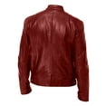thumbnail image 4 of GXIPO Mens Leather Jacket Real Lambskin Cafe Racer Style Leather Biker Jackets For Men Wine XL, 4 of 4