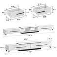thumbnail image 3 of OXYLIFE 95"-136.2" Deformable TV Stand with Drawers, Entertainment Center for Living Room, White, 3 of 6