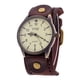 thumbnail image 1 of Pulsera de reloj antiguo Cuero de PU Banda de reloj de hombre Correa de cuero ancha Brazalete Híbrido Café oscuro Yuyangstore reloj de pulsera, 1 of 8
