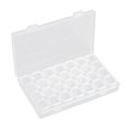 thumbnail image 1 of 28 Compartments Jewelry Box Transparent Nail Art Beads Container Empty Storage Case Holder Manicures Organizer (White), 1 of 7
