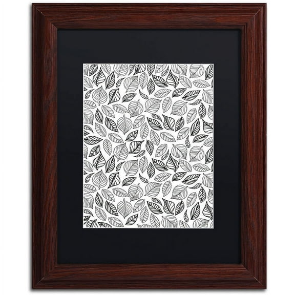 Trademark Fine Art "October Leaves" Canvas Art by Elizabeth Caldwell, Black Matte, Wood Frame