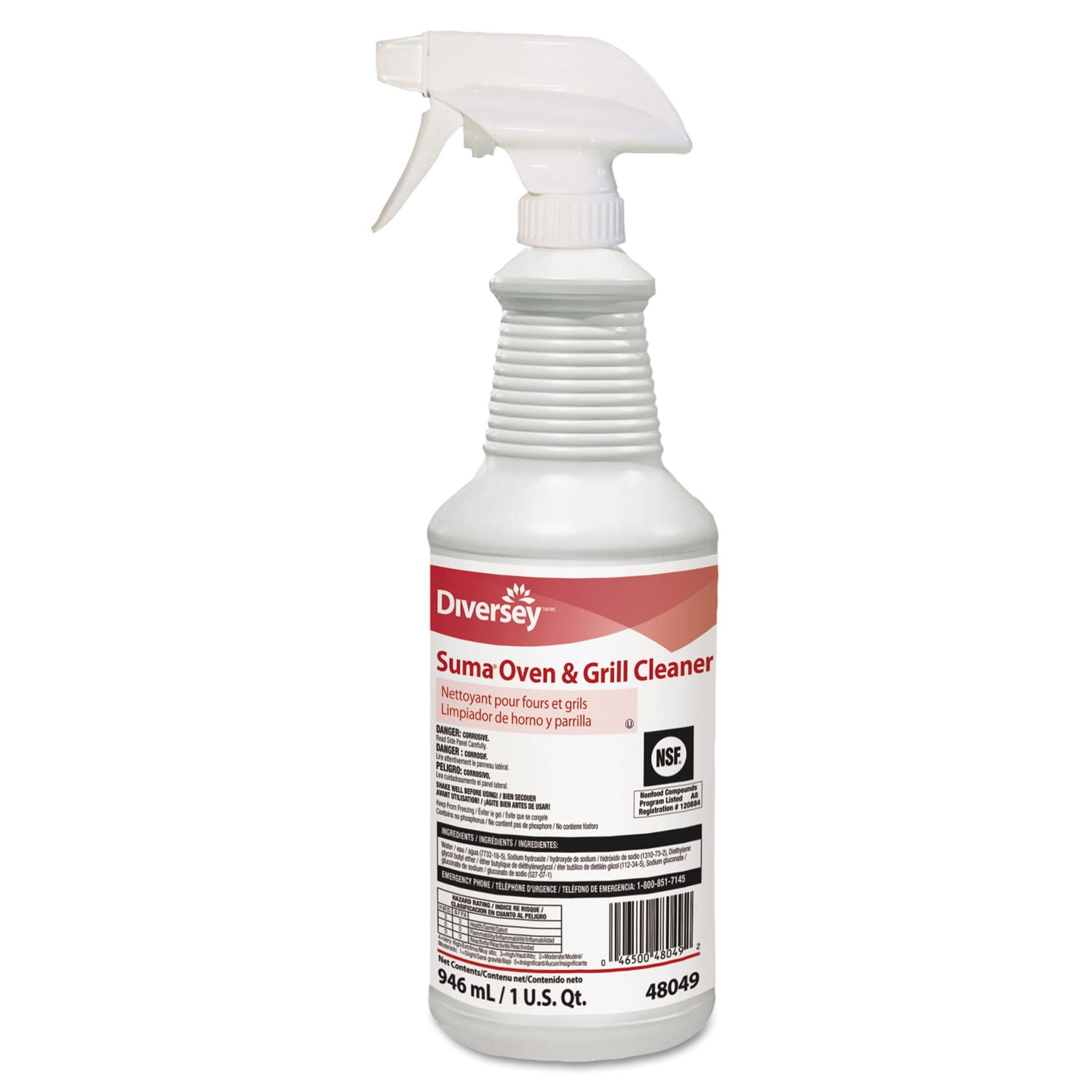 Suma Oven & Grill Cleaner, Neutral, 32oz, Spray Bottle, 12/Carton
