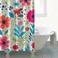 thumbnail image 4 of Pioneer Flower Floral Print Pattern Shower Curtain 84"x72" ,Bathroom Decorative Shower Curtains Set with 12 Hooks,Modern Waterproof Washable Shower Curtain, 4 of 6