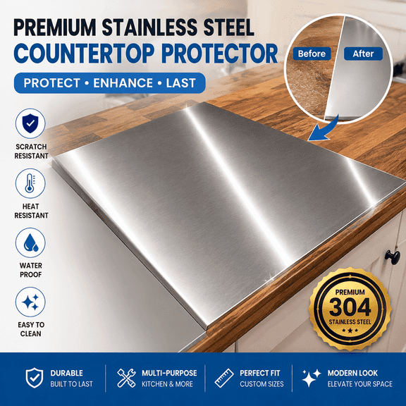 Extra-Large Double-Sided Stainless Steel Cutting Board (28" x 20") — Food-Grade 304 Stainless Steel for Home Use; Versatile Board for Chopping and Baking; Easy to Clean and Store;