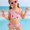 Pink, variant on Swimsuit for Girls Kids Two Piece Swimsuit Ice Cream Print Asymmetric Straps Bow Detail Top with Bottoms Girls Bathing Suits Size 4-5Y