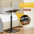 thumbnail image 2 of Beuway C Shaped Side Table with Wood Barrier,Adjustable-Height 90°Tilt & 360°Swivel Top Couch End Table(Yellow), 2 of 9