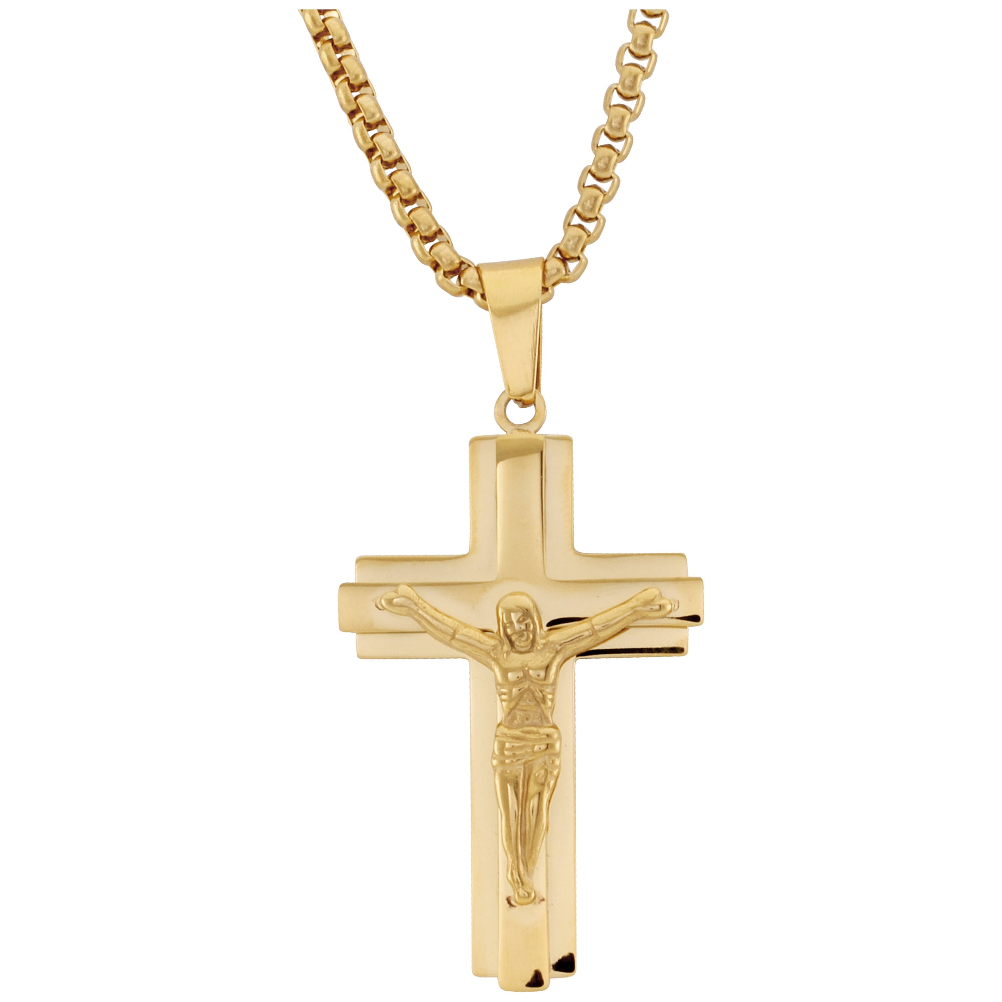 Rocawear - Rocawear Mens Gold Necklace With Gold Cross Pendant - Walmart.com