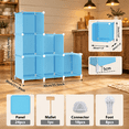 Modular Cube Unit Blue 6-Cube Modular Storage Shelf Organizer for Closet Bedroom Home ...
