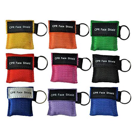 AsaTechmed 30 pc CPR Face Shield Mask Key Chain Emergency Kit CPR Face Shields for First Aid + CPR Training