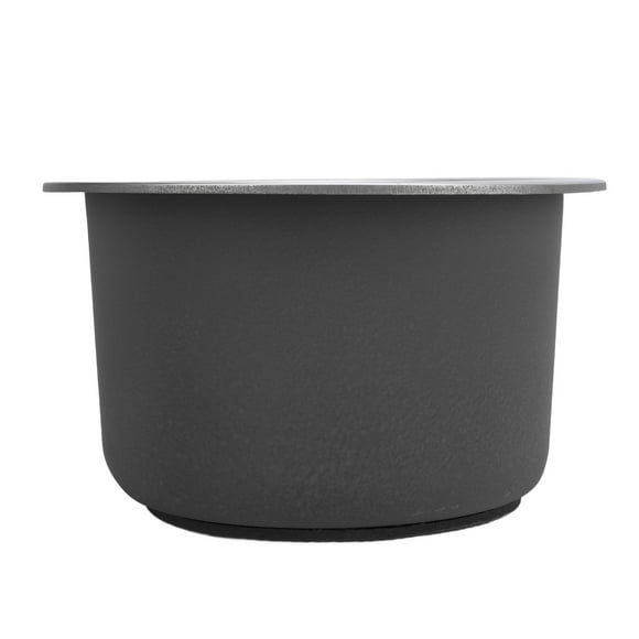 Drop In Round Kitchen Sink, 11.02in X 7.1in Black Single Bowl Sink, 304 Stainless Steel Splashproof Deep Basin, 9.25in Inner Diameter, for Kitchens, Bars, Bathrooms