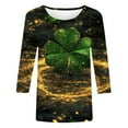 thumbnail image 5 of St Patricks Day Shirt for Women, Ladies Tops and Blouses 3/4 Sleeve, Round Neck Tee Shirts Ladies' 3/4 Sleeved Round Neck T Shirt St. Patrick's Day Printed Tops Shirts, 5 of 5