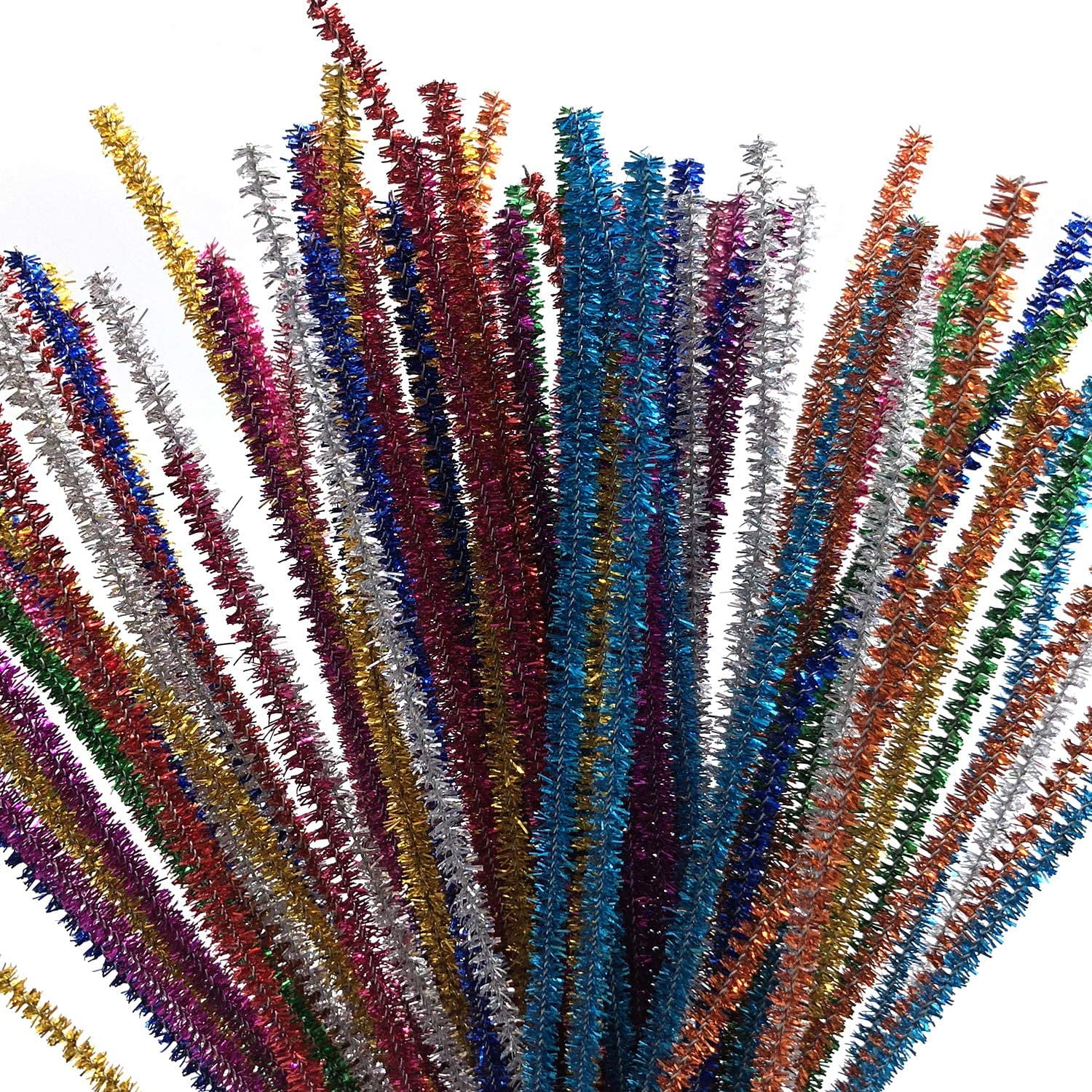 Black Embellishing and Group Projects Choose Color Metallic Tinsel Pipe Cleaners for Kids Crafts Set of 400 Bulk Buy!! 