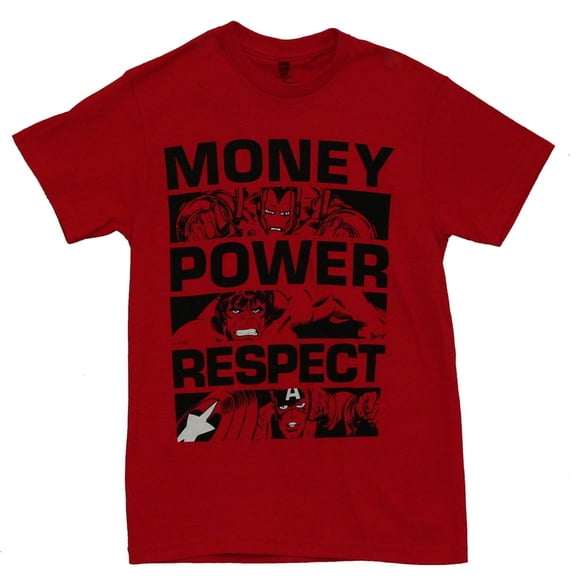 Marvel Comics Money Power Respect Superhero T-Shirt, Adult