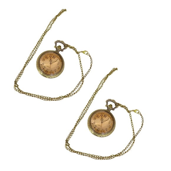 Minkissy Lot de 2 Montres de Poche pour Hommes Montre Vintage à Quartz pour Événements Spéciaux 15.72x1.77x0.31 Po