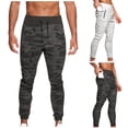 thumbnail image 1 of Styesk Men's Pants Men's Drawstring Elastic Waist Multi-Pocket Casual Length Pants, 1 of 4