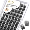 thumbnail image 1 of Lash Clusters B02 D Curl 0.630 in Extensiones de pestañas DIY 72 grupos de pestañas B&Q LASH Mega Volumen Pestañas individuales Extensiones de grupos de pestañas Wispy Individual Lashes Cluster DIY en, 1 of 4