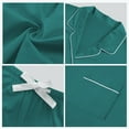 thumbnail image 6 of ANLIQI Women's 100% Cotton Pajama Set Button Down Sleepwear Short Sleeve Shirt and Long Pants Soft ladies Lounge Sets(Green, M), 6 of 7
