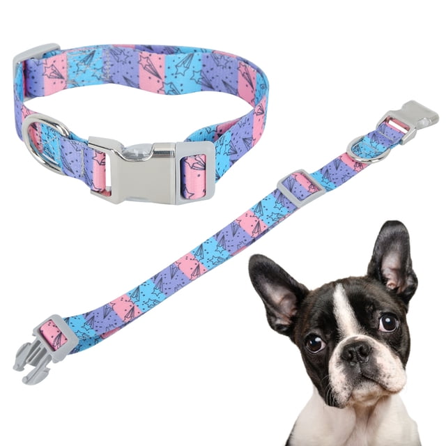 Suministros impresos de la correa del cuello de las correas del collar del animal doméstico de nylon de la mitad de la hebilla del metal para el perro pequeño de tamaño mediano