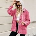 thumbnail image 4 of SWSMCLT Women's Jean Jacket Light Washed Coat Hooded Denim Jacket Long Sleeve Top Spring Soft Oversized Baggy Classic Western Casual Pocket Pink Large, 4 of 5