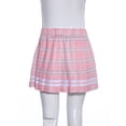 thumbnail image 7 of Doomiva Kids Girls Plaid Mini Skirt Set Sailor Short Sleeve Top with Pleated Tartan Skirt School Uniform Outfit Pink 150, 7 of 7