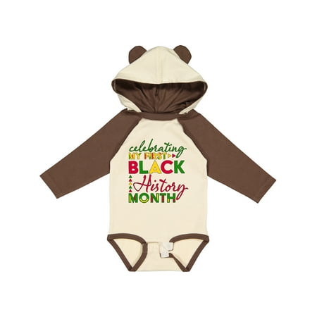 

Inktastic Celebrating My First Black History Month- for Kids Gift Baby Boy or Baby Girl Long Sleeve Bodysuit