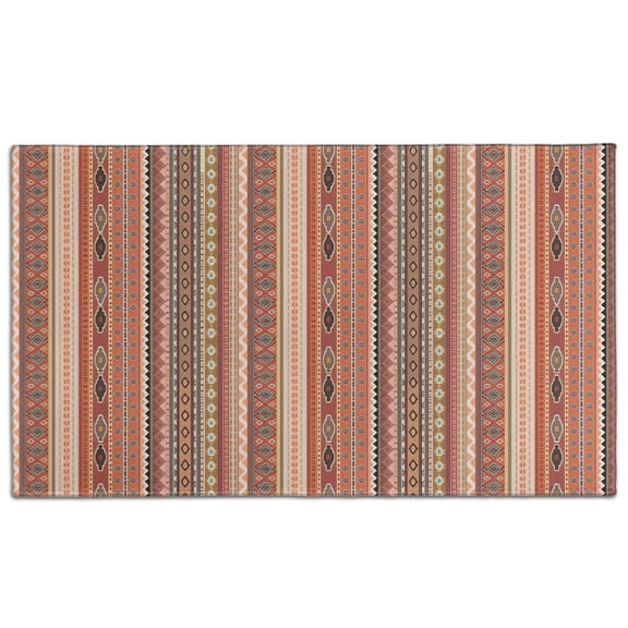Brown Geometric Striped Pattern Door Rugs,Washable Non Slip Door Mats Indoor,Decorative Door Mats,Entry Mat Indoor for Entrance,Bedroom,Kitchen,Bathroom,17"x30"