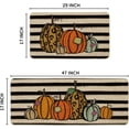 thumbnail image 6 of Watercolor Stripes Pumpkin Decorative Kitchen Mats Set of 2, Home Seasonal Fall Holiday Party Autumn Harvest Thanksgiving Vintage Low-Profile Floor Mat - 17x29 and 17x47 Inch, 6 of 6