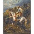 thumbnail image 2 of Adolf Schreyer 12x14 Black Ornate Wood Framed Double Matted Museum Art Print Titled: Arab Horseman, 2 of 5