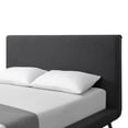 thumbnail image 5 of Soren Charcoal Linen Bed - Upholstered, Walnut Tapered Legs, Slats IncludedQueen, 5 of 9