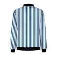 thumbnail image 5 of UTSJKR Women's Fashion Striped Print Jackets Lightweight Zip Up Stand Collar Long Sleeve Bomber Coat 2024 Fall Winter Loose Fit Pocket Jacket Blue XXL, 5 of 5