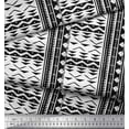 thumbnail image 3 of Soimoi Black Cotton Poplin Fabric Square & Triangle Geometric Print Fabric by the Yard 42 Inch Wide, 3 of 3