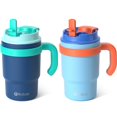 thumbnail image 1 of Vaso aislante para niños Fimibuke, 473 ml, con asa y pajitas, paquete de 2, 1 of 8