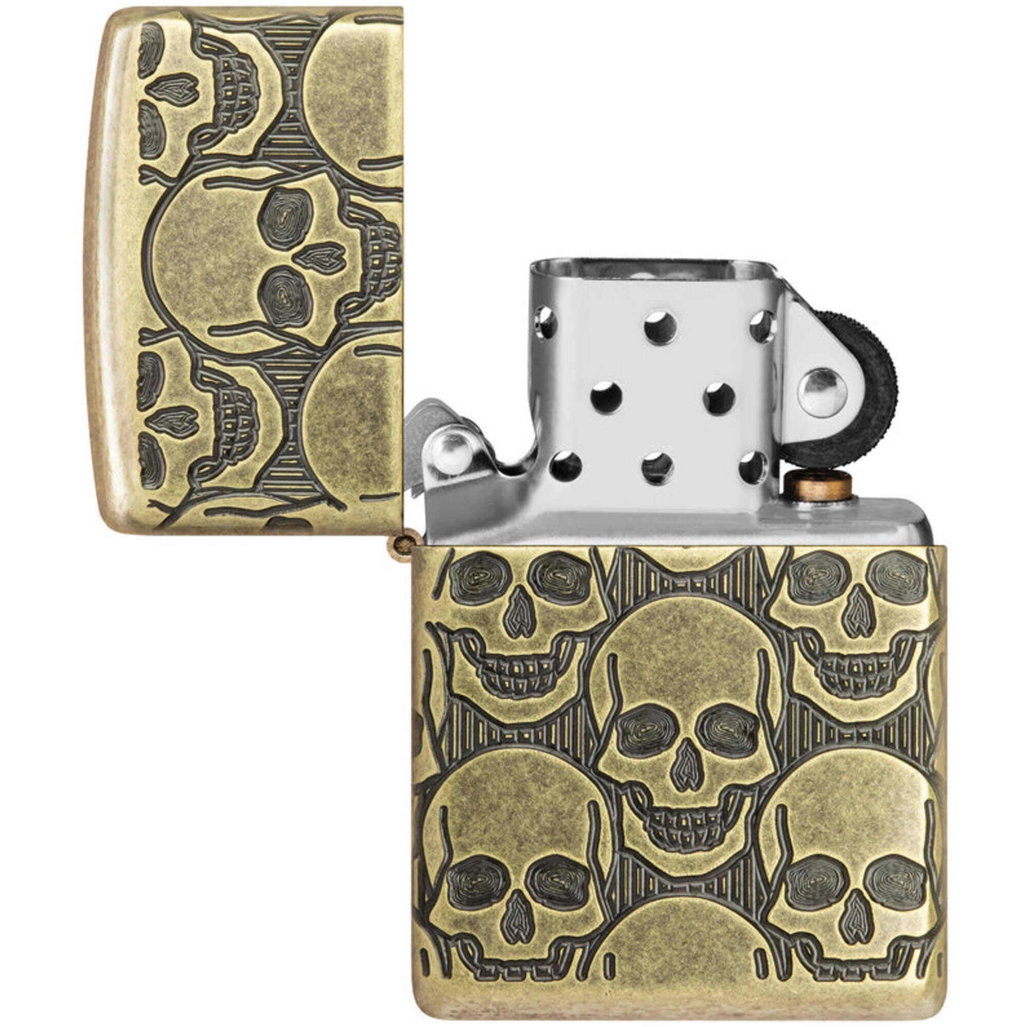 Zippo 46302 Cackling Cranium Design Metal Windproof Pocket Lighter