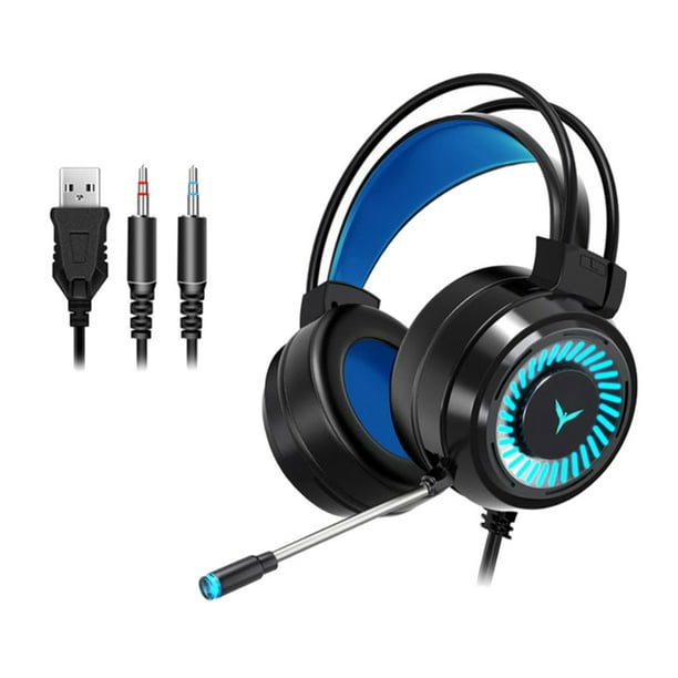 Auriculares para juegos Auriculares estéreo LED Auriculares omnidireccionales con micrófono reductor de ruido, Negro Scienceny EL000129-01