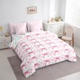 thumbnail image 3 of Feelyou Girly Pink Bow Bedding Comforter Set 7 Pieces for Teens, Kawaii Cartoon Bowknot Full Bedding Set, Princess Style Reversible Fitted Sheet Flat Sheet, Breathable Home Decor, 3 of 7