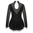 thumbnail image 2 of Yhong Kids Girls Rhinestone Long Sleeve Ice Figure Skating Dress Sequin Mesh Patchwork Ice Rollar White 6, 2 of 7