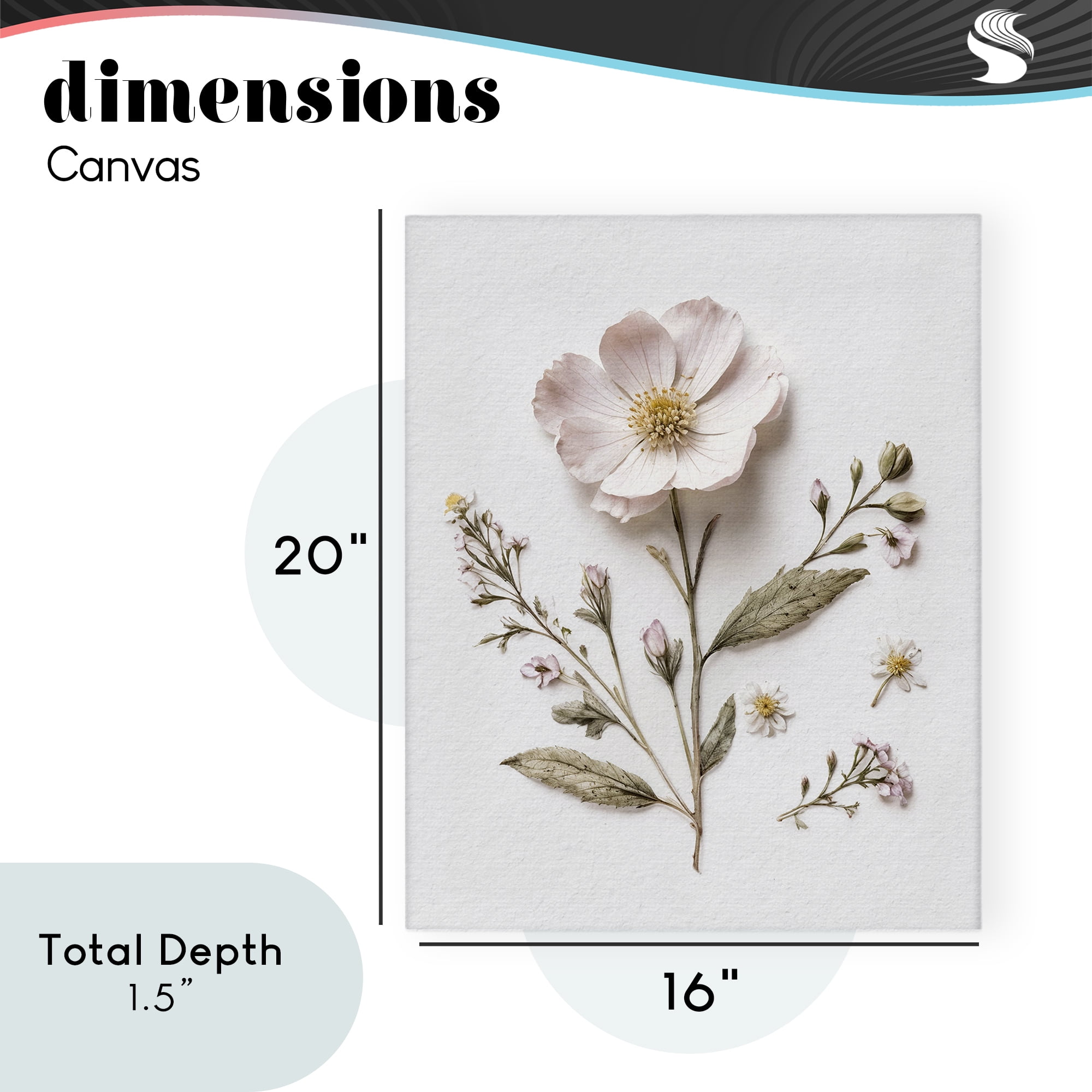 Pressed Wild Flowers Canvas Wall Art, design by Lettered and Lined