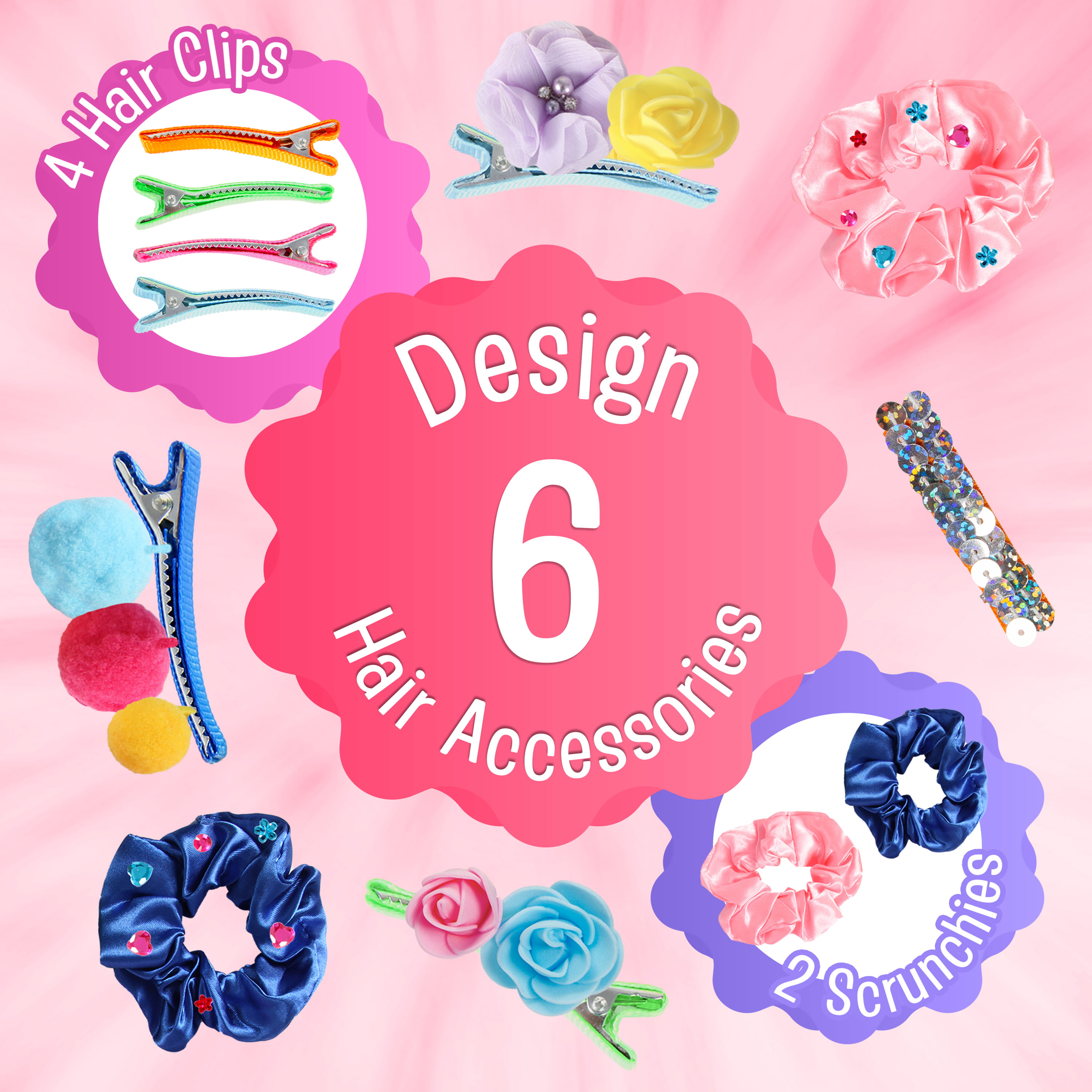 Click N' Play DIY Headband Kit, Hair Fashion DIY Arts & Crafts Kits for  Girls, 10 Colorful Headband + Stylish Accessories, Girl Birthday Party,  Ages